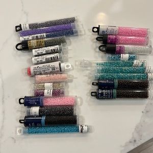 Various glass beads for jewelry making
